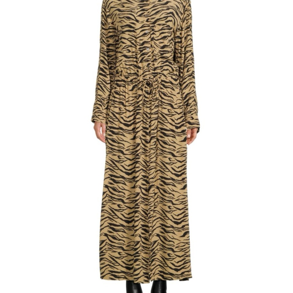 Zadig & Voltaire Tan and Brown Long Sleeve Dress